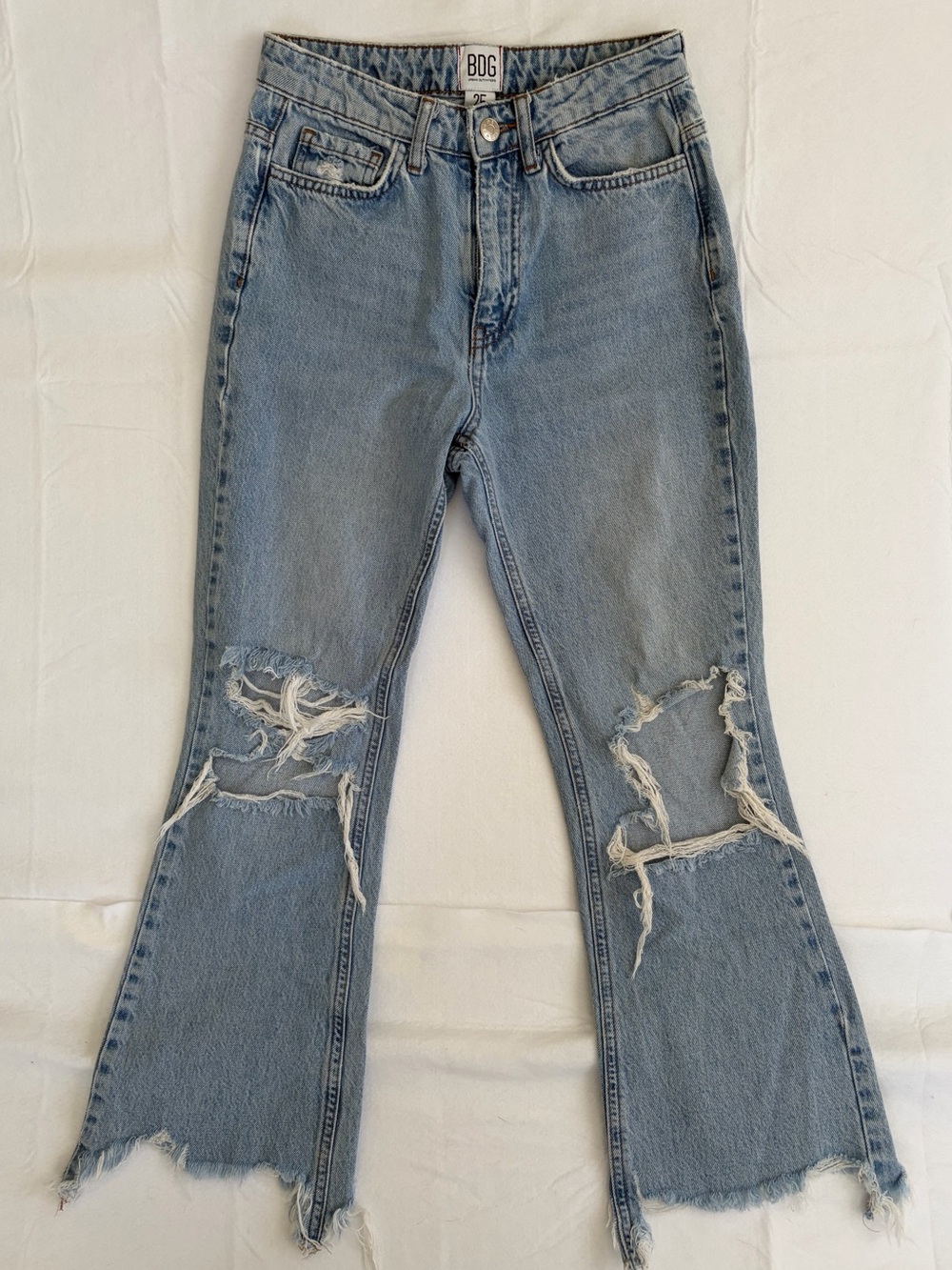 BDG Urban Outfitters Wilco Destroyed Crop Flare Jeans Size 25